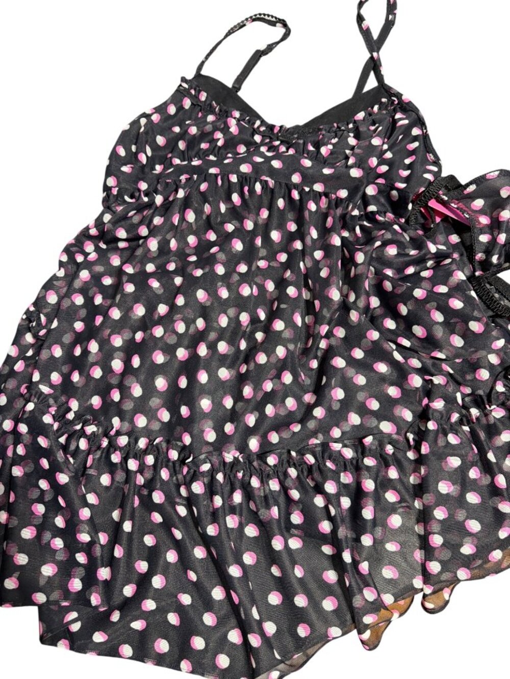 Vtg Betsey Johnson Intimates Babydoll Gown Thongs Nightie 2 Piece Set Sz M NWT